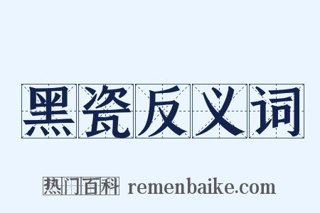 黑瓷反义词是什么意思的图片